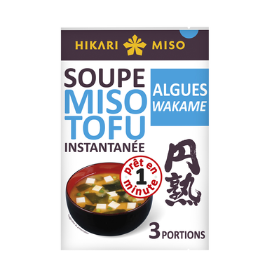 Soupe instantanée miso tofu algues wakame HIKARI MISO, 58g