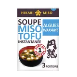 Soupe instantanée miso tofu algues wakame HIKARI MISO, 58g