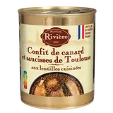 Confit canard aux lentilles cuisin.MAISON RIVIERE boîte 840g