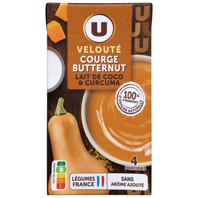 Soupe Velouté butternut au lait de coco et curcurma 1 litre
