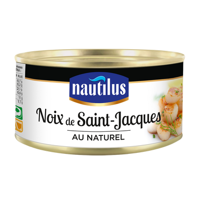 Noix de Saint Jacques au naturel NAUTILUS, boîte de 111g
