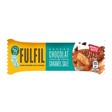 Barre protéinée avec vitamines choco&caramel salé FULFIL, 55g
