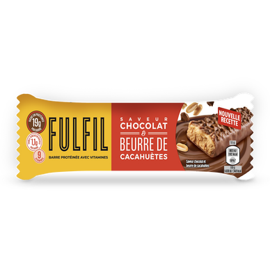 Barre protéinée avec vitamines beurre de cacahuète & chocolat FULFIL,55g