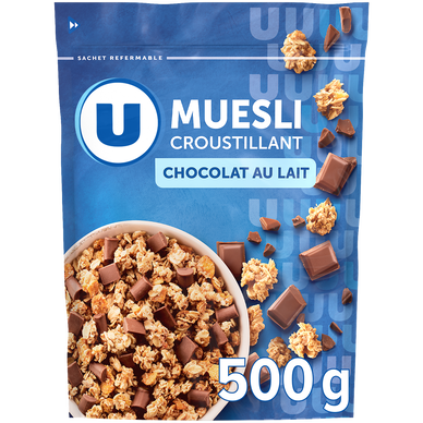 Céréales Muesli croustillant au chocolat au lait U 500g