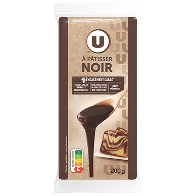 Chocolat noir pâtissier 2 tablettes de 200g
