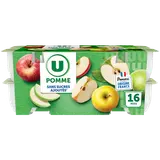 Dessert fruitier coupelle pomme sans sucres ajoutés U, 16x100g