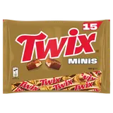 Barres chocolat Biscuit caramel Minis TWIX 333g,carton de 24
