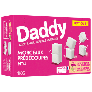 Sucre en morceaux prédécoupé n°4 DADDY, 1kg