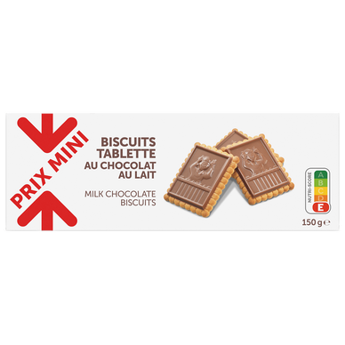 Biscuits tablette au chocolat lait PRIX MINI 150g
