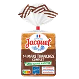 Pain de mie complet maxi tranches sans sucres ajoutés JACQUET - 14 tranches -550g
