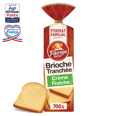 La brioche tranchée crème fraîche LA FOURNEE DOREE 700g Format Familial