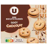 Mini biscuits fourrés ronds parfum chocolat 4x6, 168g