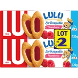 Biscuits à la framboise La Barquette Lulu LU, 2 paquets de 120g