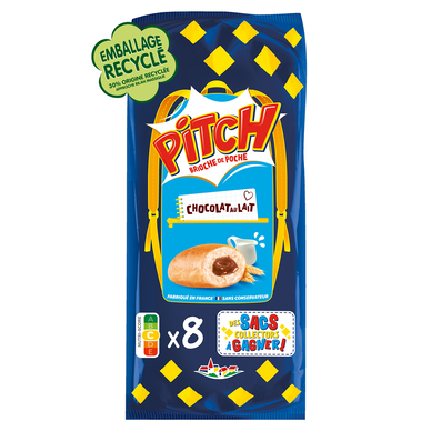 Brioches fourrées au chocolat au lait PITCH x8 - 300g