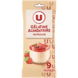Gélatine alimentaire  9 feuilles  -  17g