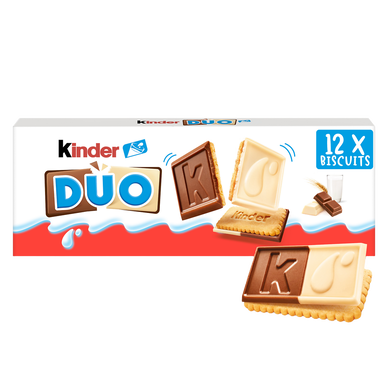 Biscuits KINDER Duo chocoalt lait et blanc x12 - 150g