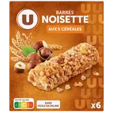 Barres de céréales noisettes  x6  -  125g