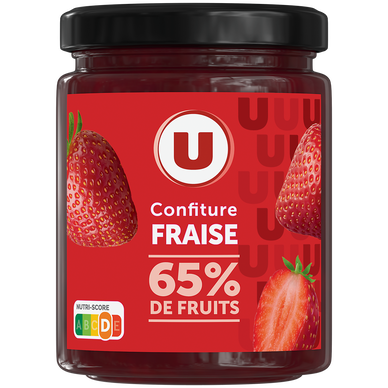 Confiture fraise 65% de fruits, 320g