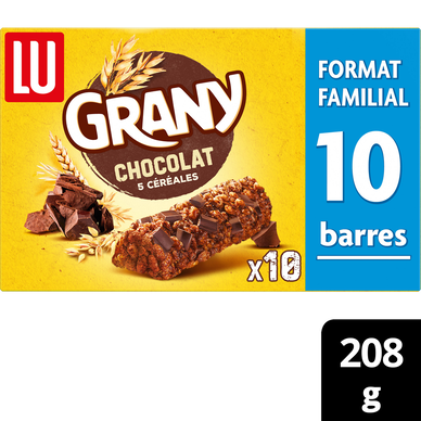 Barres de céréales au chocolat GRANY - Boite de 10 - 208g