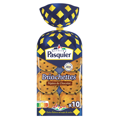 Briochettes aux pépites de chocolat PASQUIER x10 400g