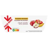 Dessert fruitier de pommes et banane allégée en sucres PRIX MINI - coupelles 4x100g