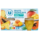 Coupelles fruits tropicaux sans sucre ajoutés 4x113g