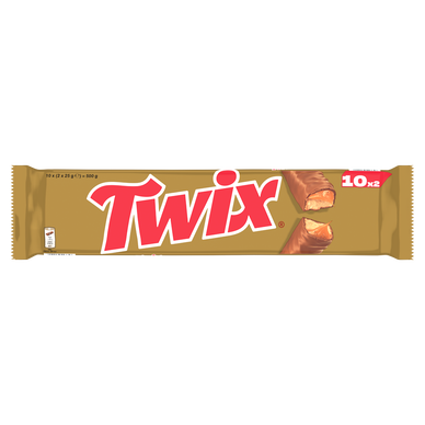 Barres chocolat Biscuit caramel TWIX x10 500g