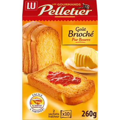 Biscottes les gourmands goût brioché, PELLETIER, 260g