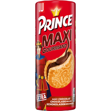 Biscuits fourrés au chocolat Maxi Gourmand PRINCE, paquet de 250g