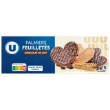 Palmiers feuilletés nappés chocolat au lait, paquet 110g