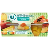 Coupelles de fruits du soleil à la pêche, ananas et papaye  4x260g