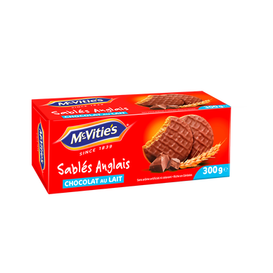 Biscuits nappés de chocolat lait Original MC VITIES, 300g