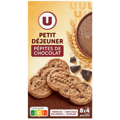 Biscuits Petit déjeuner au pépites de chocolat paquet de 400g