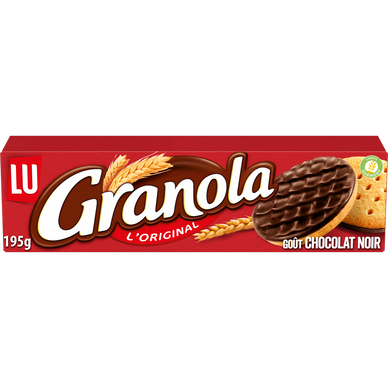 Biscuits sablés nappés au chocolat noir GRANOLA LU, 195g