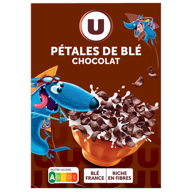 Céréales pétales blé goût chocolat - paquet de 375g