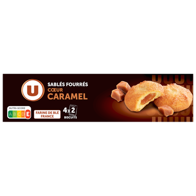 Biscuits sablés pur beurre fourré au caramel  paquet de 100g