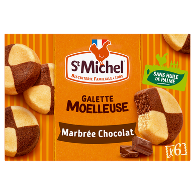 Galettes Moelleuses marbrées chocolat - ST MICHEL - x6 - 180g