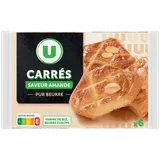 carrés fourrés saveur amande pur beurre  6 unités 280g