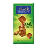 Chocolat au lait fourré praliné aux noisettes Chocoletti LINDT, Tablette de 100g
