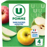 Dessert fruitier Coupelles sans sucres ajoutés pomme nature - 4x100g