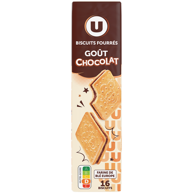 Biscuits fourrés carrés au chocolat - x 16 - Paquet de 295g