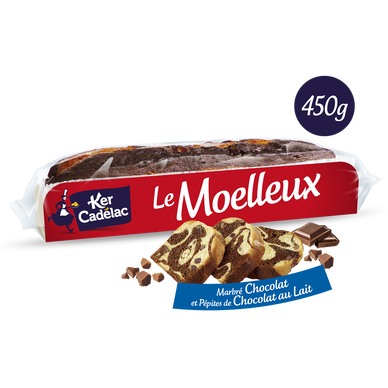 Moelleux marbré chocolat et pepites de chocolat au lait KER CADELAC 450G