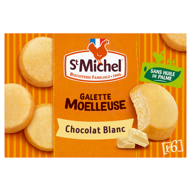 Galettes Moelleuses chocolat blanc - ST MICHEL - x6 - 180g