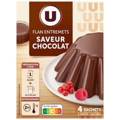 Préparation Entremets pour flan chocolat, 4 doses, 232g
