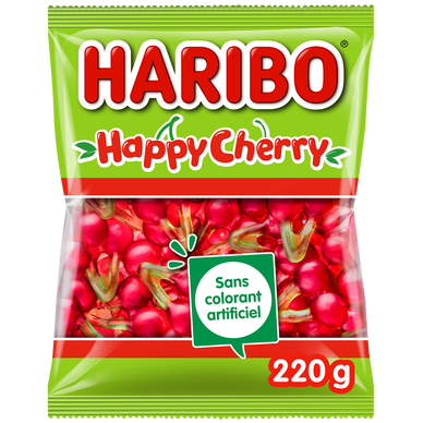 Bonbon happy cherry HARIBO, sachet 220g