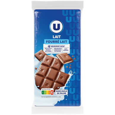 Chocolat au lait fourré lait  2 Tablettes de 100g