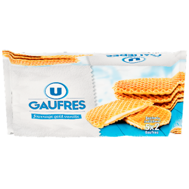 Gaufres fourrées goût vanille  300g