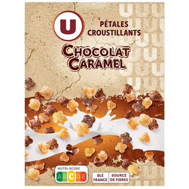 Céréales Pétales croustillantes chocolat caramel  paquet de 375g