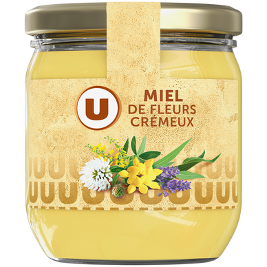 Miel crémeux Mille fleurs  pot en verre de 500g