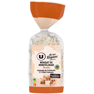 Nougat tendre de Montélimar U SAVEURS - Sachet 200g